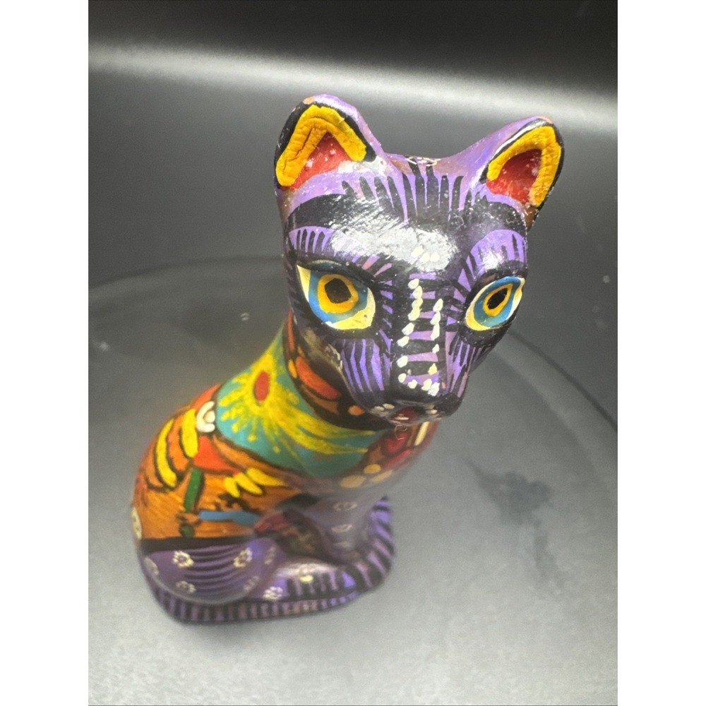 Vintage Talavera Cat hand‎ crafted pottery art figurine - Picture 5 of 11